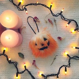 Pumpkin pom pom charm